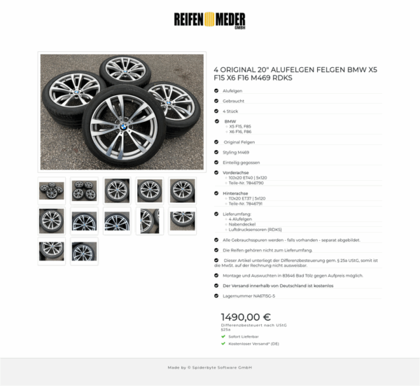 4 ORIGINAL 20" ALUFELGEN FELGEN BMW X5 F15 X6 F16 M469 RDKS #1C4S – Bild 13