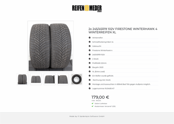 2x 245/45R19 102V FIRESTONE WINTERHAWK 4 WINTERREIFEN XL #1NAY – Bild 6