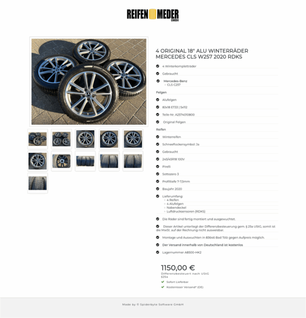 4 ORIGINAL 18" ALU WINTERRÄDER MERCEDES CLS W257 2020 RDKS  #1QUM – Bild 12