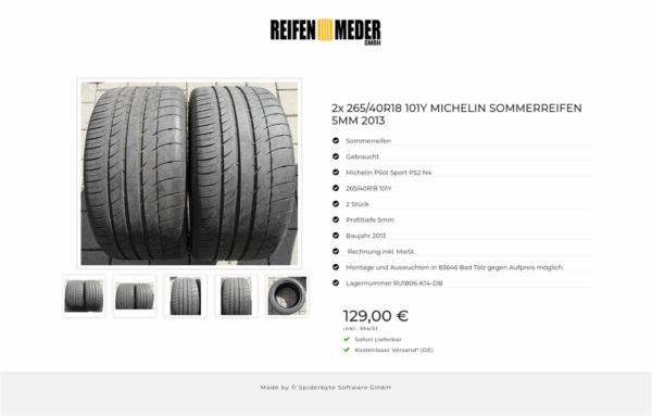 2x 265/40R18 101Y MICHELIN SOMMERREIFEN 5MM 2013 #7244 – Bild 6
