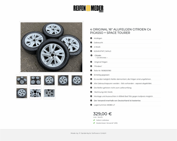 4 ORIGINAL 16" ALUFELGEN CITROEN C4 PICASSO + SPACE TOURER #1OBO – Bild 9