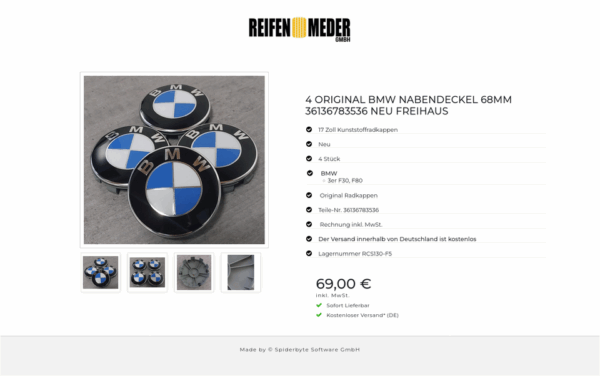 4 ORIGINAL BMW NABENDECKEL 68MM 36136783536 NEU FREIHAUS #1T4G – Bild 5