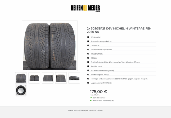 2x 305/35R21 109V MICHELIN WINTERREIFEN 2020 N0 #1O7L – Bild 7