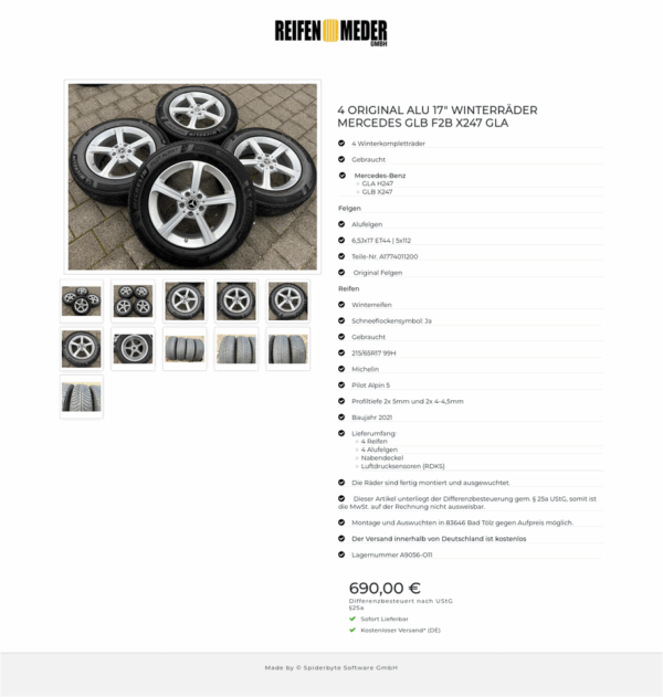 4 ORIGINAL ALU 17" WINTERRÄDER MERCEDES GLB F2B X247 GLA  #1NSO – Bild 12
