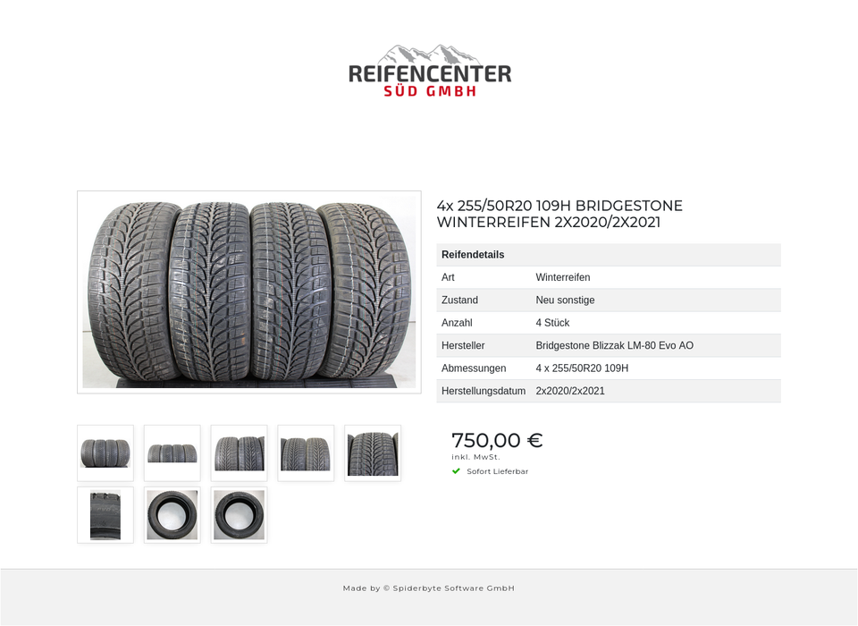 4x 255/50R20 109H BRIDGESTONE WINTERREIFEN 2X2020/2X2021 #1TDP – Bild 9