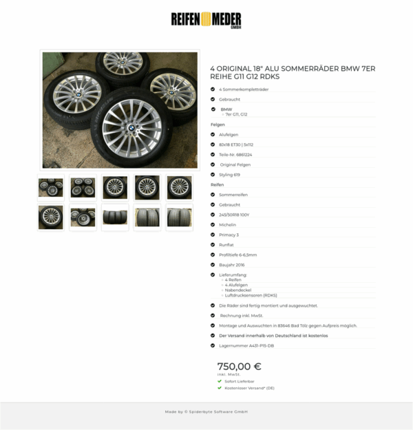 4 ORIGINAL 18" ALU SOMMERRÄDER BMW 7ER REIHE G11 G12 RDKS #14RJ – Bild 11