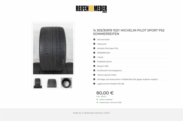 1x 305/30R19 102Y MICHELIN PILOT SPORT PS2 SOMMERREIFEN #18QT – Bild 4