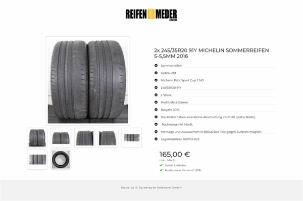 2x 245/35R20 91Y MICHELIN SOMMERREIFEN 5-5,5MM 2016 #1UHY – Bild 7