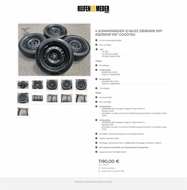 4 SOMMERRÄDER ID BUZZ 235/60R18 103T 255/55R18 105T GOODYEA #1KIA – Bild 12