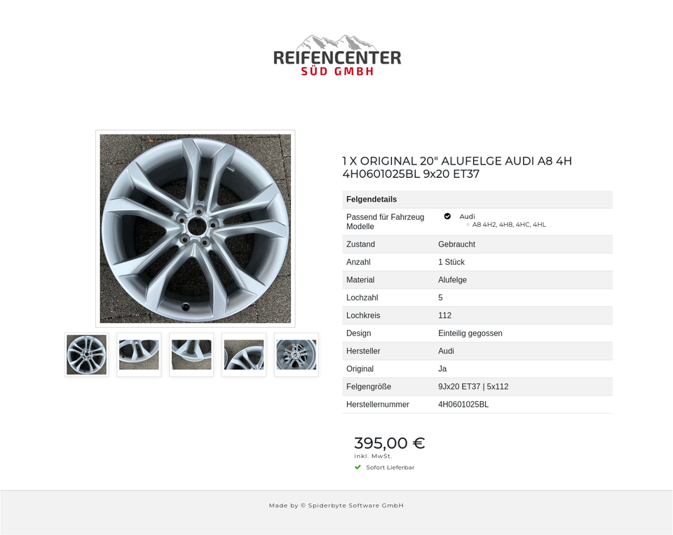 1 X ORIGINAL 20" ALUFELGE AUDI A8 4H 4H0601025BL 9x20 ET37 #1YPL – Bild 6