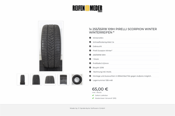 1x 255/55R18 109H PIRELLI SCORPION WINTER WINTERREIFEN * #1T8L – Bild 6