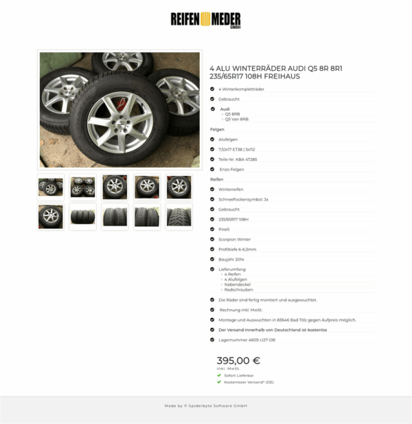 4 ALU WINTERRÄDER AUDI Q5 8R 8R1 235/65R17 108H FREIHAUS #114G – Bild 11