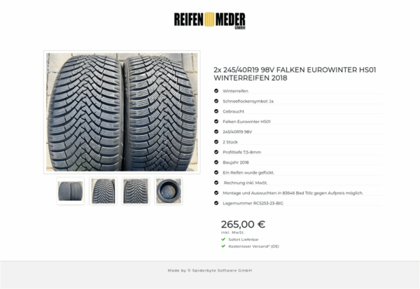 2x 245/40R19 98V FALKEN EUROWINTER HS01 WINTERREIFEN 2018 #127A – Bild 5