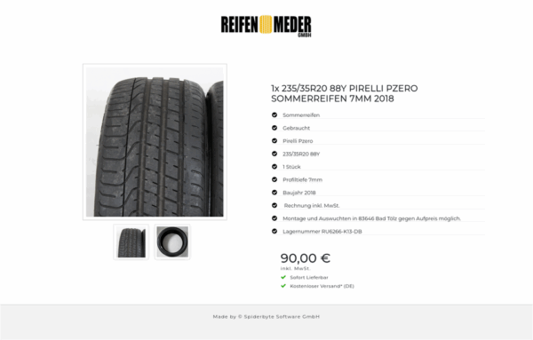 1x 235/35R20 88Y PIRELLI PZERO SOMMERREIFEN 7MM 2018 #191G – Bild 3