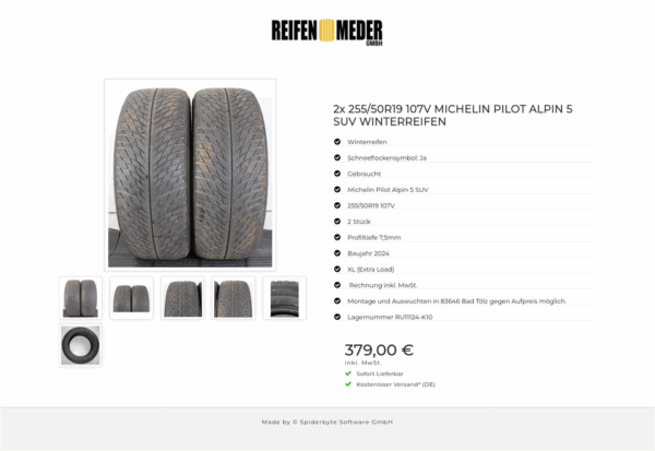 2x 255/50R19 107V MICHELIN PILOT ALPIN 5 SUV WINTERREIFEN #1UIQ – Bild 7