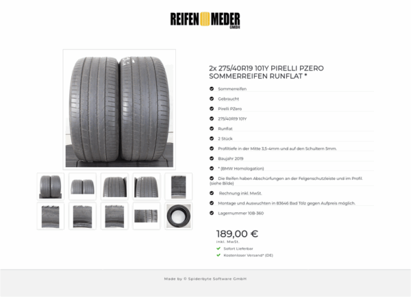 2x 275/40R19 101Y PIRELLI PZERO SOMMERREIFEN RUNFLAT * #1XHN – Bild 11