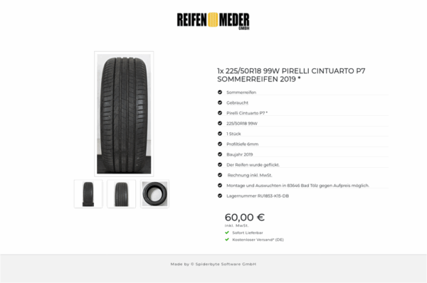 1x 225/50R18 99W PIRELLI CINTUARTO P7 SOMMERREIFEN 2019 * #15DW – Bild 4