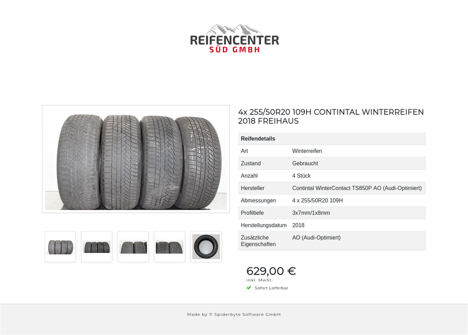 4x 255/50R20 109H CONTINTAL WINTERREIFEN 2018 FREIHAUS #1GNL – Bild 6
