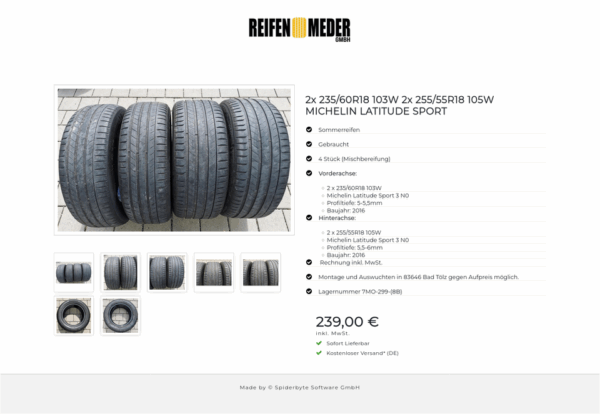 2x 235/60R18 103W 2x 255/55R18 105W MICHELIN LATITUDE SPORT #2305 – Bild 8