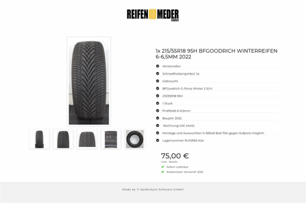 1x 215/55R18 95H BFGOODRICH WINTERREIFEN 6-6,5MM 2022 #1TJM – Bild 6