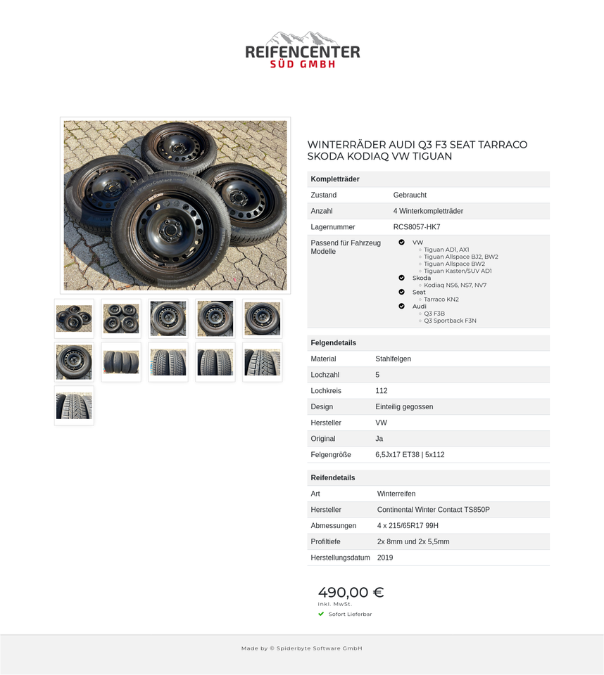 WINTERRÄDER AUDI Q3 F3 SEAT TARRACO SKODA KODIAQ VW TIGUAN #1NGM – Bild 12