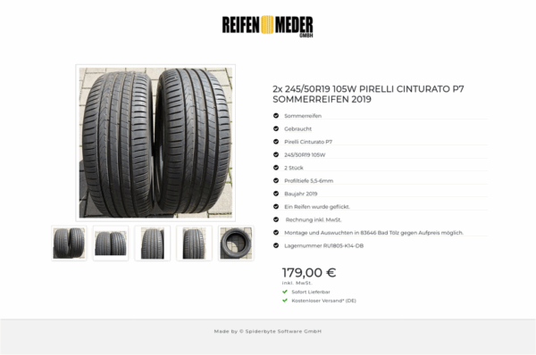 2x 245/50R19 105W PIRELLI CINTURATO P7 SOMMERREIFEN 2019 #7243 – Bild 6