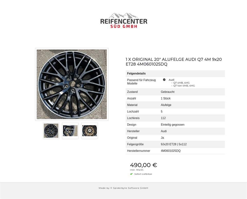 1 X ORIGINAL 20" ALUFELGE AUDI Q7 4M 9x20 ET28 4M0601025DQ #1YFW – Bild 4