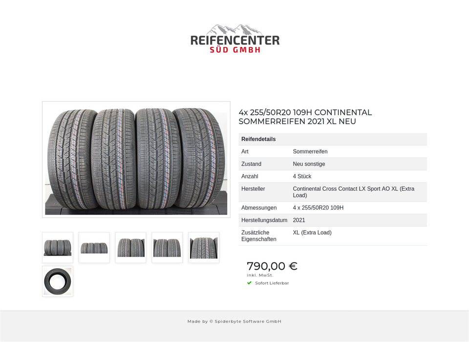 4x 255/50R20 109H CONTINENTAL SOMMERREIFEN 2021 XL NEU #1XII – Bild 7