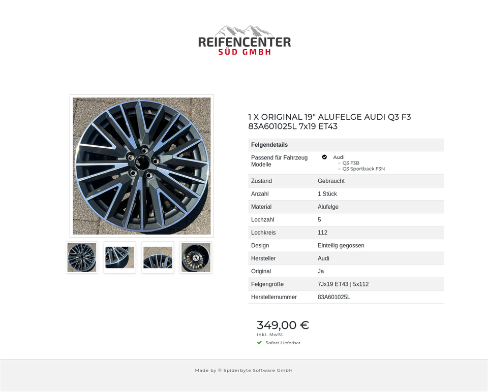 1 X ORIGINAL 19" ALUFELGE AUDI Q3 F3 83A601025L 7x19 ET43 #1Y1C – Bild 5