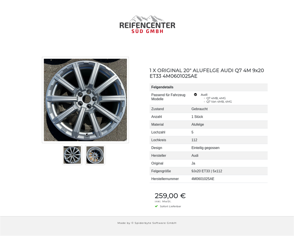 1 X ORIGINAL 20" ALUFELGE AUDI Q7 4M 9x20 ET33 4M0601025AE #1WIC – Bild 3