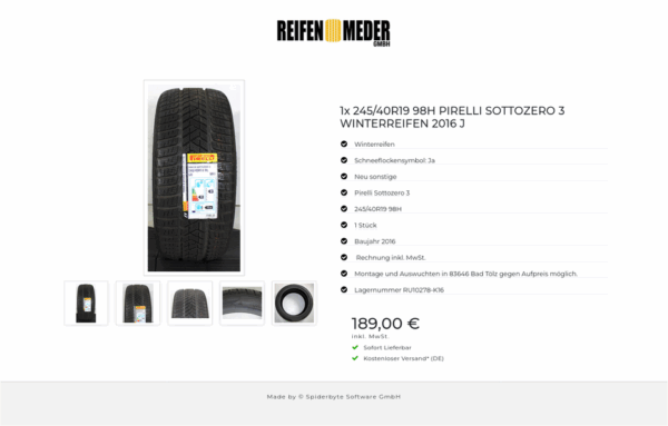 1x 245/40R19 98H PIRELLI SOTTOZERO 3 WINTERREIFEN 2016 J #1PBI – Bild 6