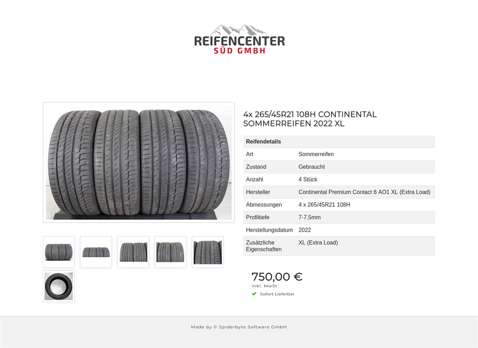 4x 265/45R21 108H CONTINENTAL SOMMERREIFEN 2022 XL #1SMQ – Bild 7