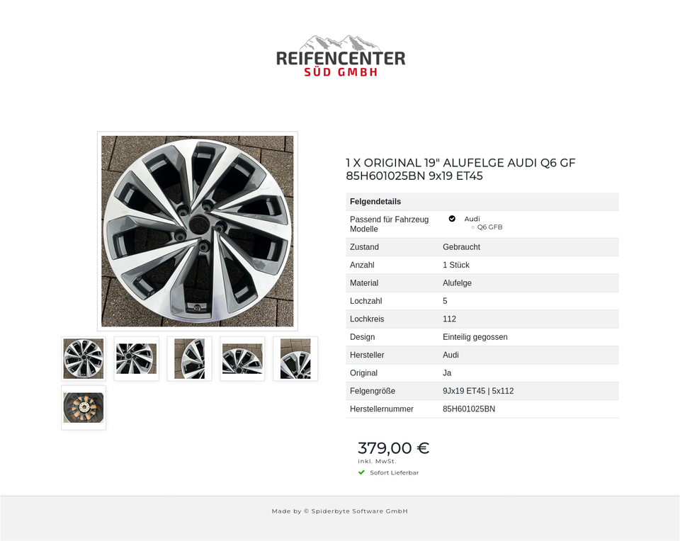 1 X ORIGINAL 19" ALUFELGE AUDI Q6 GF 85H601025BN 9x19 ET45 #1Z7T – Bild 7