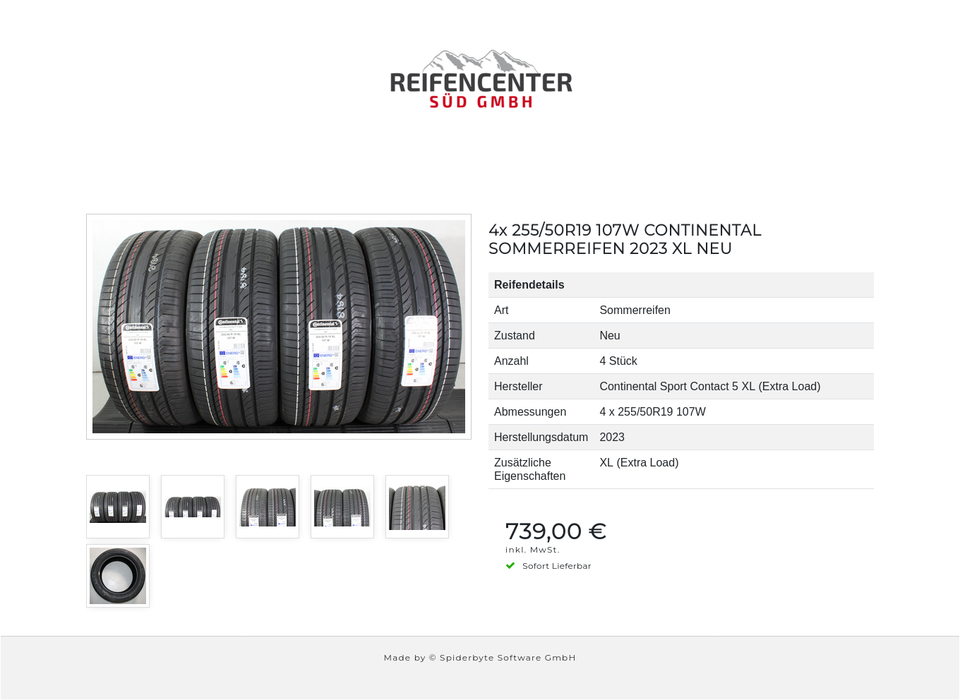 4x 255/50R19 107W CONTINENTAL SOMMERREIFEN 2023 XL NEU #1VSW – Bild 7