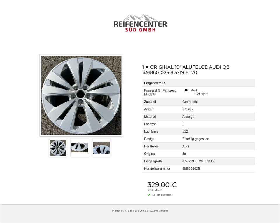 1 X ORIGINAL 19" ALUFELGE AUDI Q8 4M8601025 8,5x19 ET20 #1YCA – Bild 4