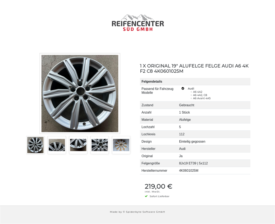 1 X ORIGINAL 19" ALUFELGE FELGE AUDI A6 4K F2 C8 4K0601025M #1XOS – Bild 6