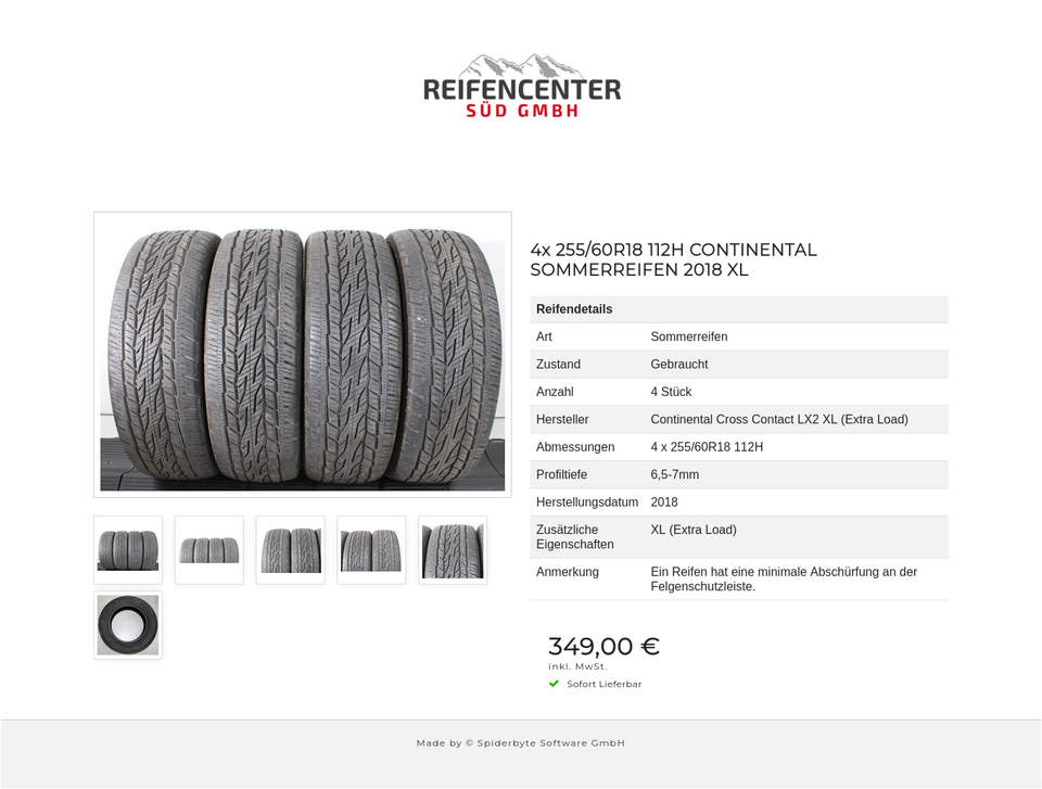 4x 255/60R18 112H CONTINENTAL SOMMERREIFEN 2018 XL #1Y3W – Bild 7