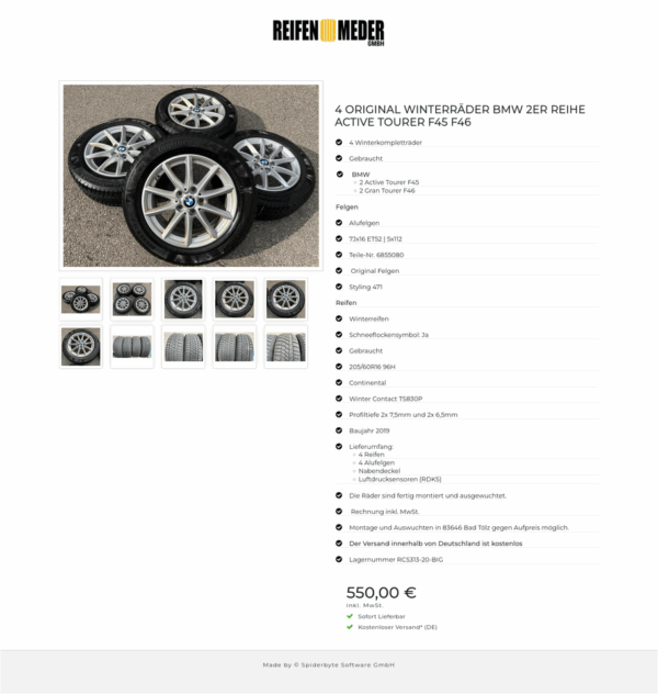 4 ORIGINAL WINTERRÄDER BMW 2ER REIHE ACTIVE TOURER F45  F46 #8651 – Bild 11