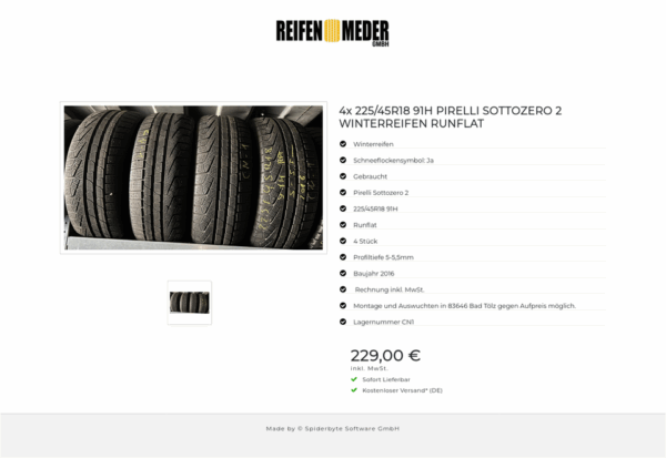 4x 225/45R18 91H PIRELLI SOTTOZERO 2 WINTERREIFEN RUNFLAT #1V9R – Bild 2
