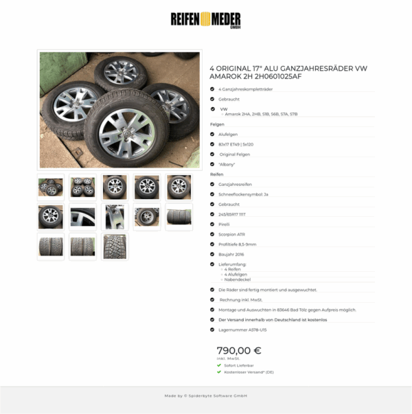 4 ORIGINAL 17" ALU GANZJAHRESRÄDER VW AMAROK 2H 2H0601025AF #4401 – Bild 14