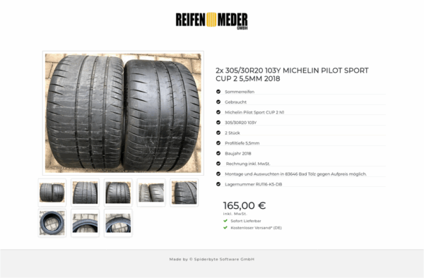 2x 305/30R20 103Y MICHELIN PILOT SPORT CUP 2 5,5MM 2018 #1502 – Bild 9
