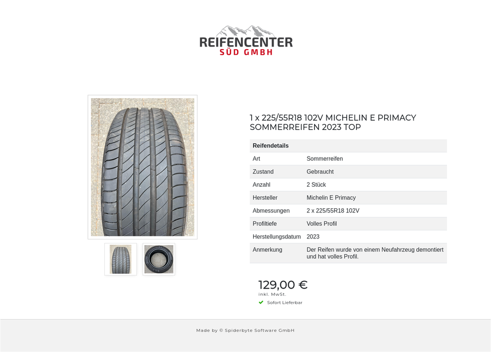 1 x 225/55R18 102V MICHELIN E PRIMACY SOMMERREIFEN 2023 TOP #1WLH – Bild 3