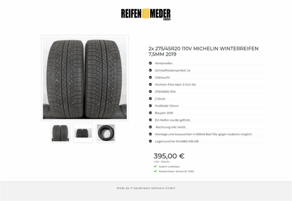 2x 275/45R20 110V MICHELIN WINTERREIFEN 7,5MM 2019 #141R – Bild 4