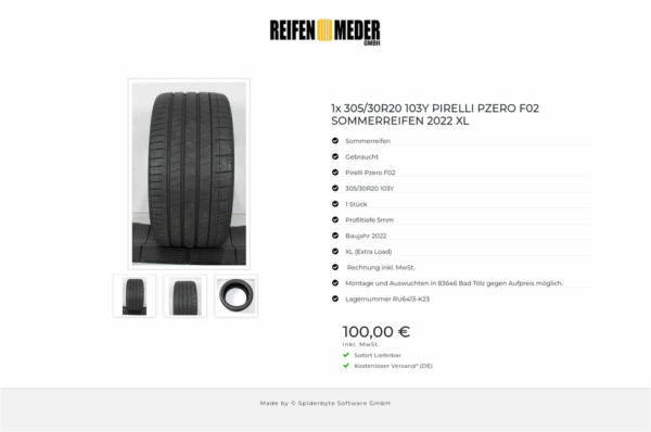 1x 305/30R20 103Y PIRELLI PZERO F02 SOMMERREIFEN 2022 XL #19FX – Bild 4