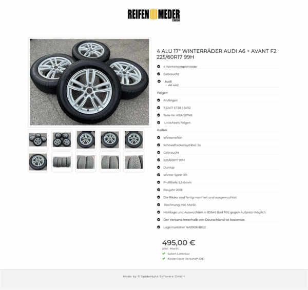 4 ALU 17" WINTERRÄDER AUDI A6 + AVANT F2 225/60R17 99H #17EV – Bild 11