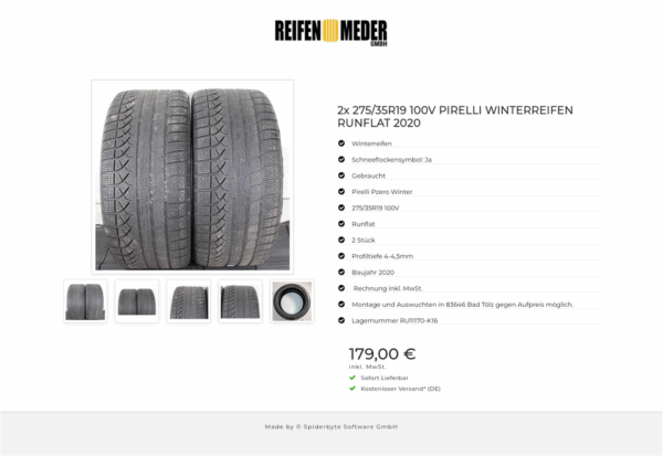 2x 275/35R19 100V PIRELLI WINTERREIFEN RUNFLAT 2020 #1UQA – Bild 6