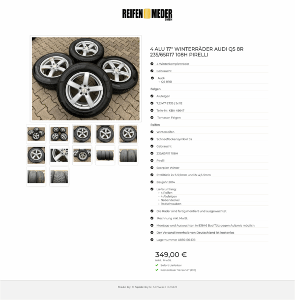 4 ALU 17" WINTERRÄDER AUDI Q5 8R 235/65R17 108H PIRELLI #158K – Bild 13