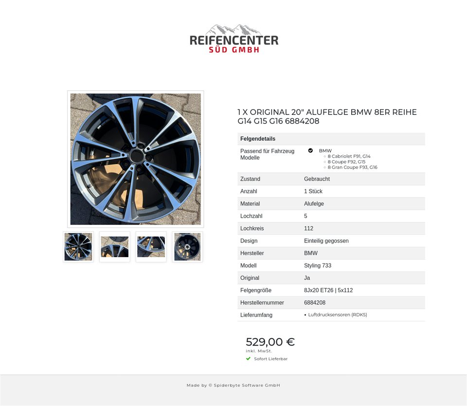 1 X ORIGINAL 20" ALUFELGE BMW 8ER REIHE G14 G15 G16 6884208 #1V5Y – Bild 5