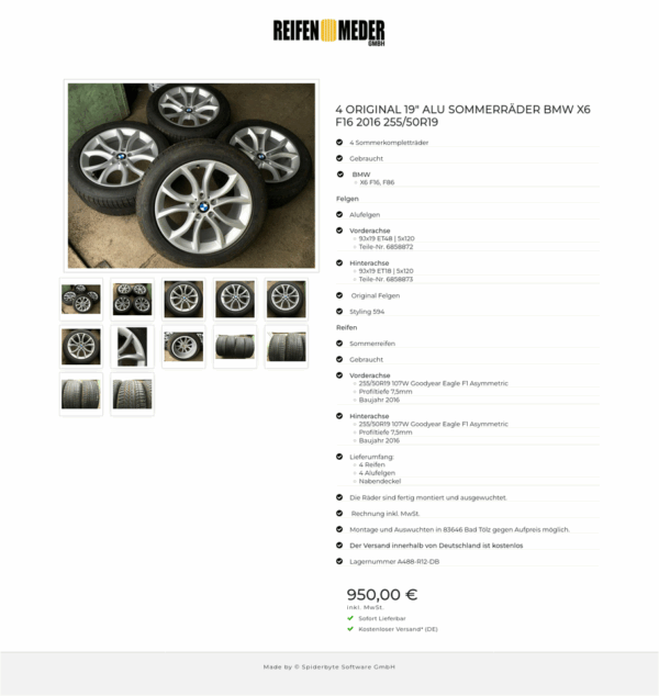 4 ORIGINAL 19" ALU SOMMERRÄDER BMW X6 F16 2016 255/50R19 #10ZX – Bild 13