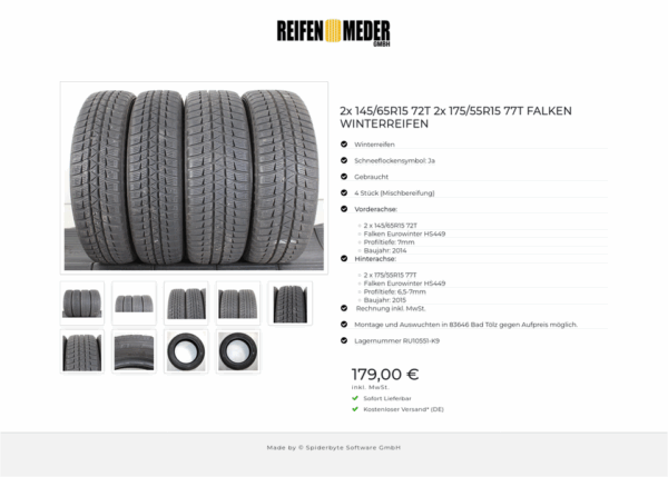 2x 145/65R15 72T 2x 175/55R15 77T FALKEN WINTERREIFEN #1QNH – Bild 10